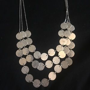 Silver multiple layer coin necklace!